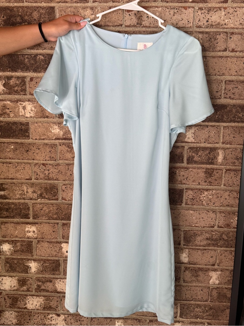 JB by Julie Brown Pale Blue Flutter Sleeve Mini Dress